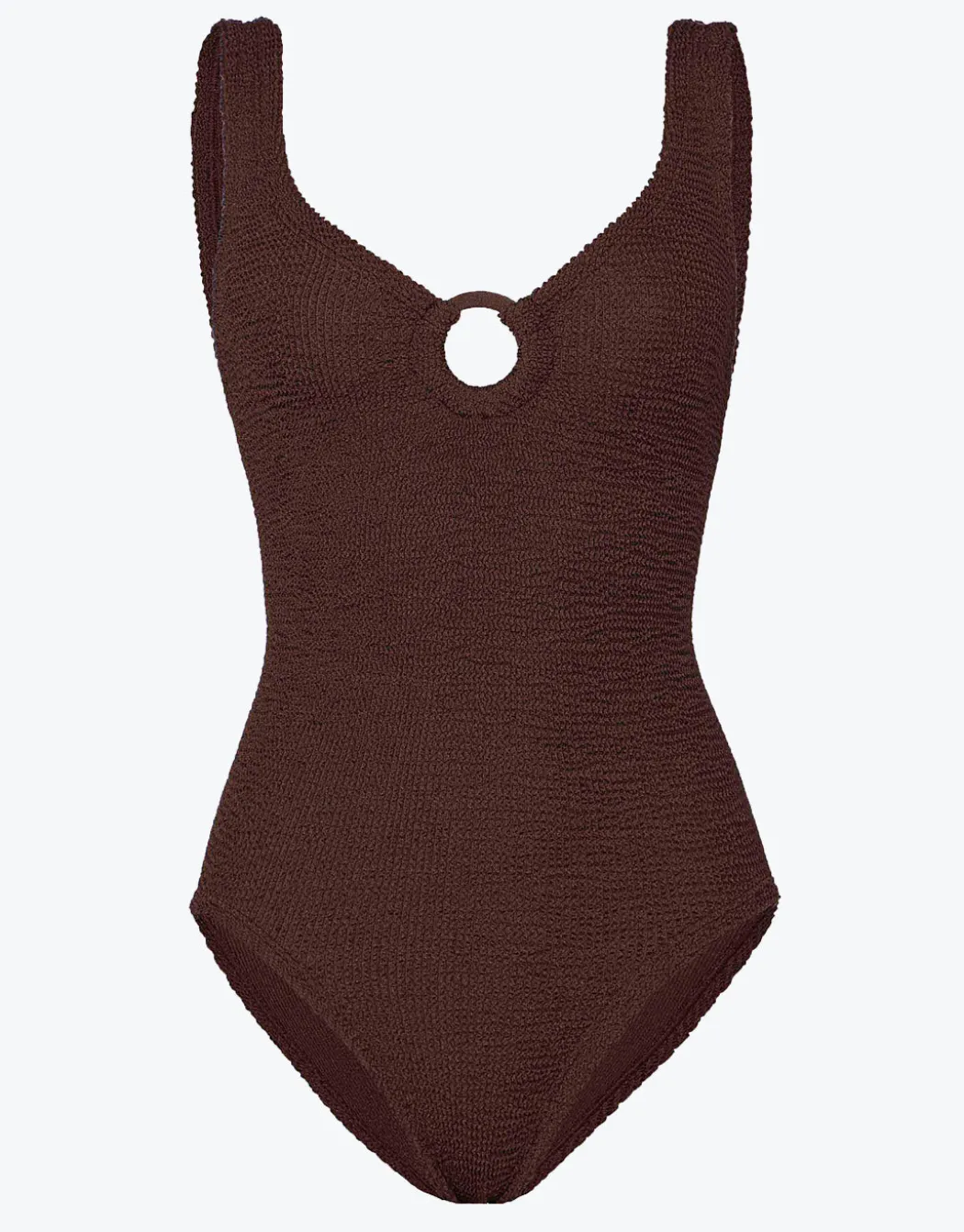 Coverage Celine Swimsuit with Tonal Hoop - Metallic Chocolate
