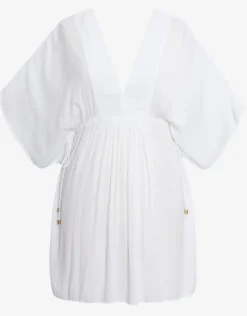 Crinkle Tunic Beach Dress - White