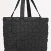 Criss Cross Woven Tote - Black