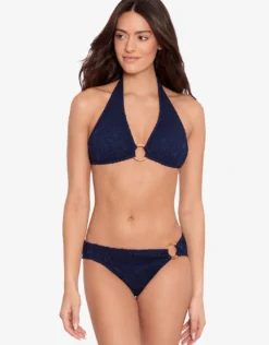 Crochet Rattan Ring Bikini Pant - Navy