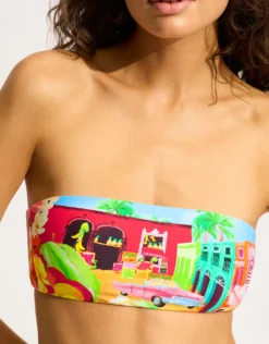 Cuba Bandeau Bikini Top - Turquoise