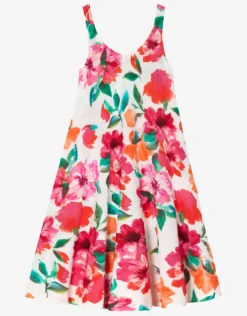 Dahlia Midi Beach Dress - Pink Floral