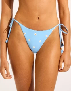 Daisy Chain Tie Side Rio Bikini Pant - Powder Blue