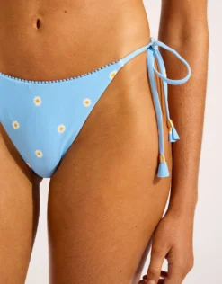 Daisy Chain Tie Side Rio Bikini Pant - Powder Blue