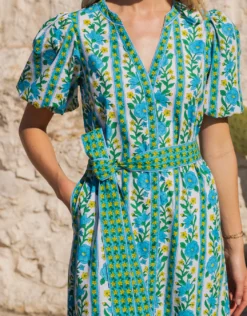 Daisy Dress - Hibiscus Border