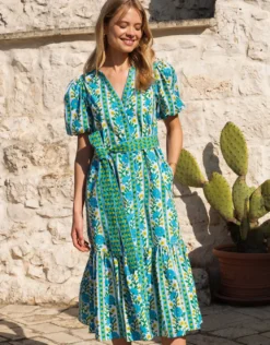 Daisy Dress - Hibiscus Border