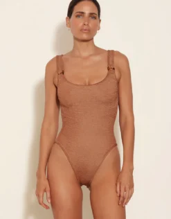 Domino Swimsuit - Metallic Cocoa