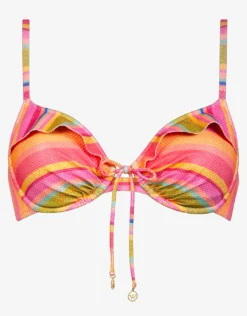 Dopamine Stripe Underwire Bikini Top - Dopamine Brights