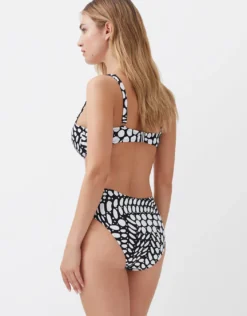 Dots Balcony Bikini Top - Black and White