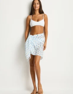 Dottie Short Sarong - Denim Blue