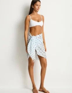 Dottie Short Sarong - Denim Blue