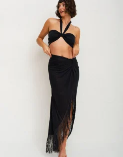 Double Tie Bandeau Top - Black