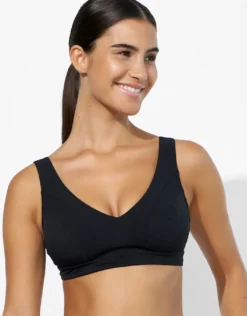 Eco Shape Bralette Crop Bikini Top - Black