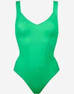 Eco Shape V Neck Swimsuit - Lush Lime