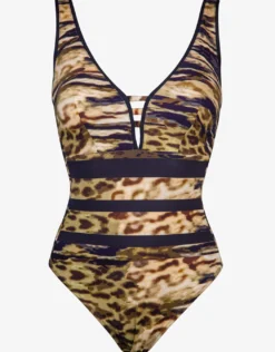 Edge V Neck Swimsuit - Tiger Camo