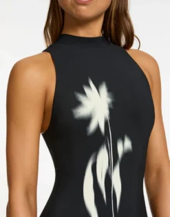 Elora High Neck Swimsuit - Black