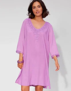 Embroidered Tunic - Violet