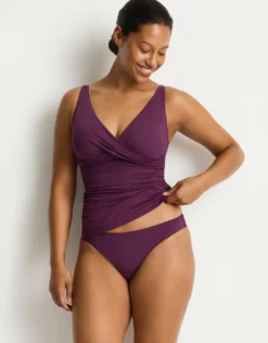Essentials Edit Sporty Mid Bikini Pant - Claret