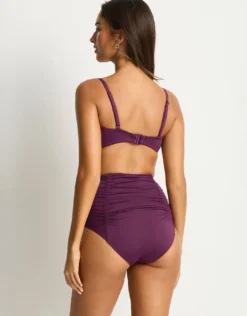 Essentials Edit Super High Waist Gathered Bikini Pant - Claret