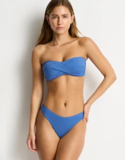 Essentials Edit Twist Bandeau Bikini Top - Denim Blue