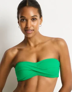 Essentials Edit Twist Bandeau Bikini Top - Kelly Green
