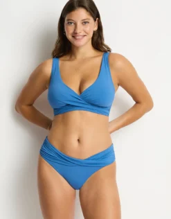 Essentials Edit Twist Mid Bikini Pant - Denim Blue