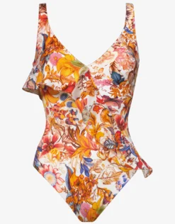 Exuberance Ruffle Swimsuit - Solar