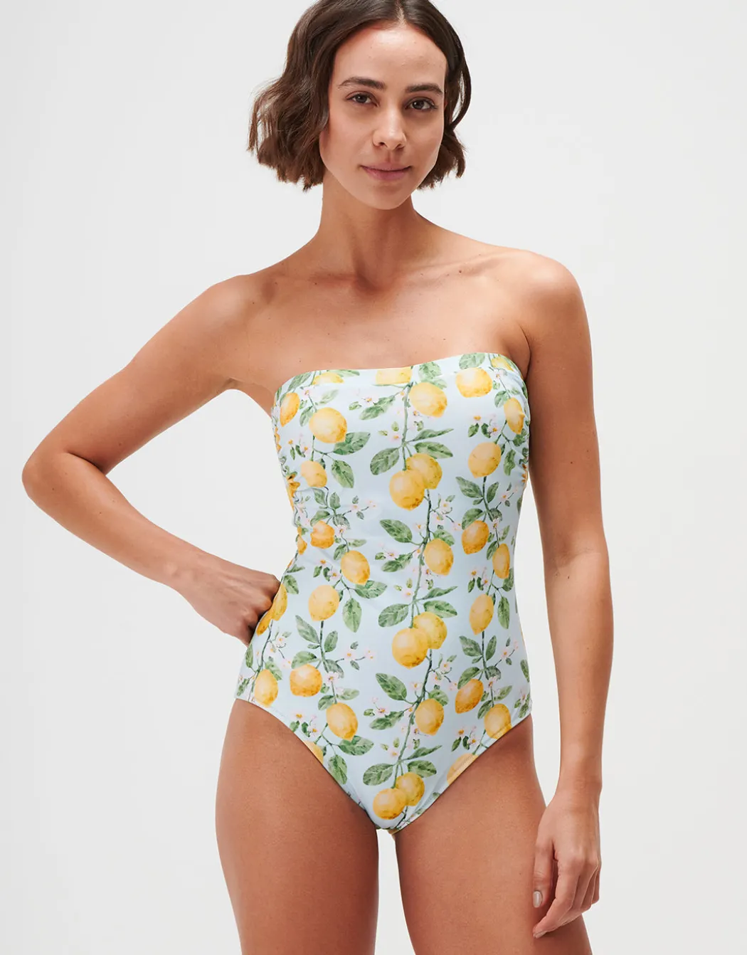 Fior di Limone Bandeau Swimsuit - Sorrento Sky