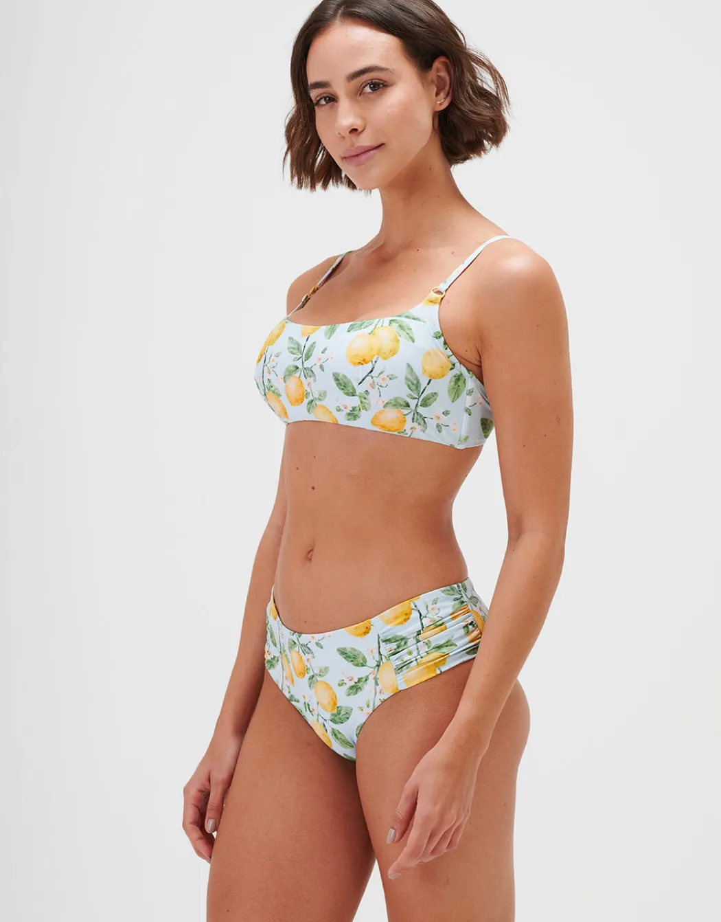 Fior di Limone Gathered Side Bikini Pant - Sorrento Sky