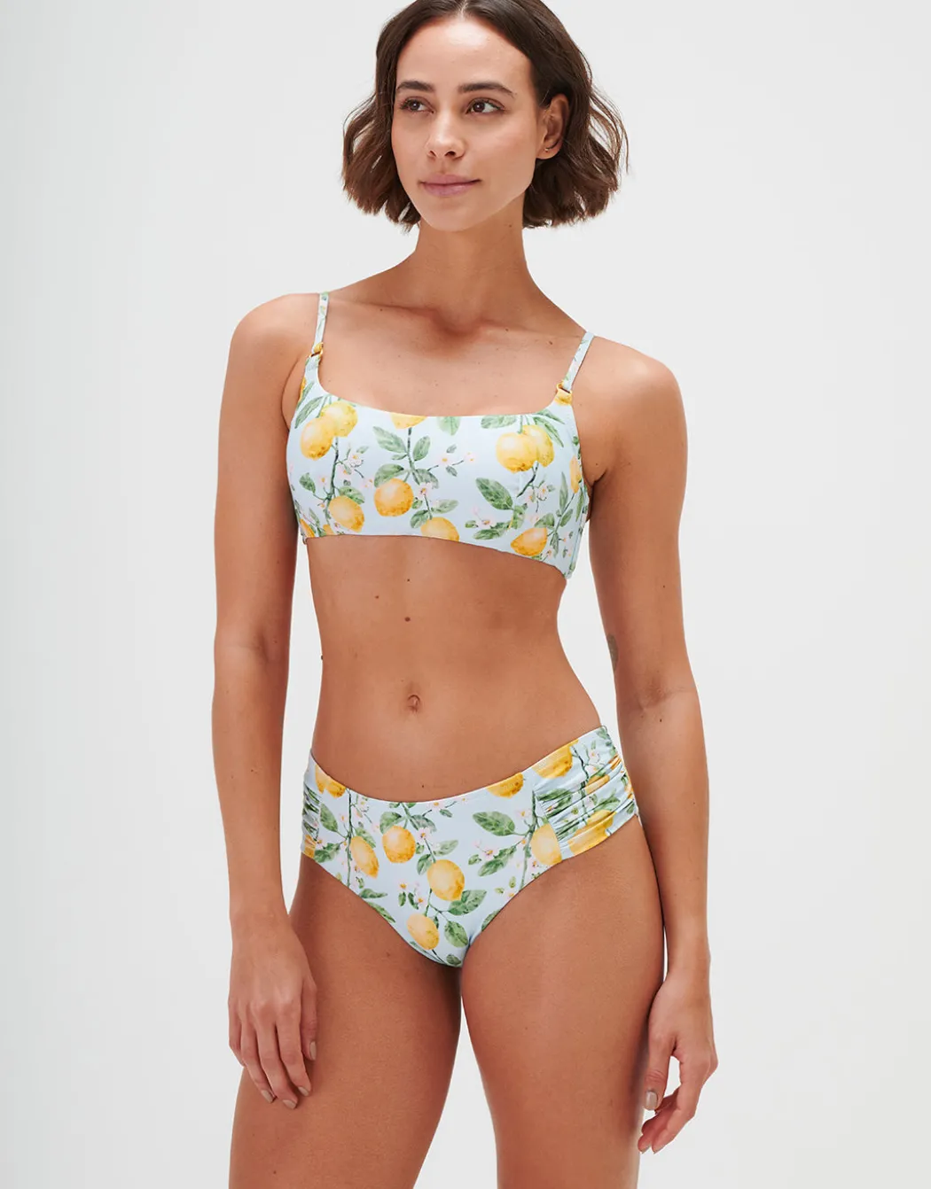 Fior di Limone Gathered Side Bikini Pant - Sorrento Sky
