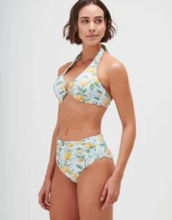 Fior di Limone Ruched High Waist Bikini Pant - Sorrento Sky
