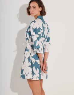 Floral Abstract Mini Kimono - Puffy Sky