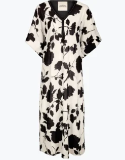 Florascape Caftan - Cream Black
