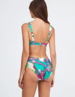 Frida Underwired Ring Bikini Top - Green Marble
