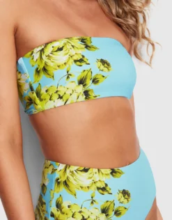 Full Bloom High Waisted Bikini Pant - Sky