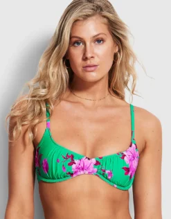 Full Bloom Sweetheart Underwire Bikini Top - Jade
