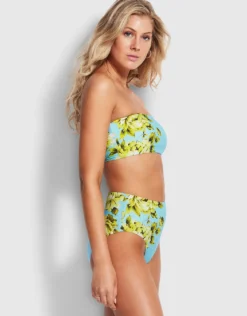 Full Bloom Tube Bikini Top - Sky