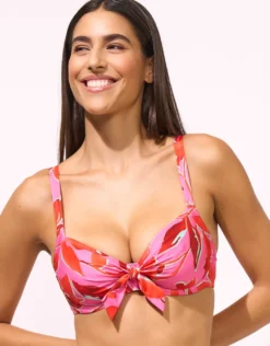 Fused Florals Underwired Bikini Top - Pink Fusion