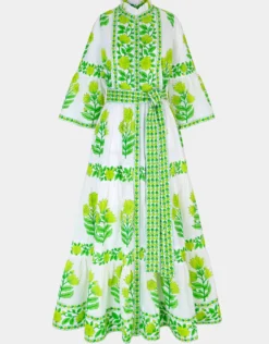 Gemma Dress - Lime Botanics