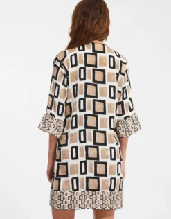 Geo Beach Dress - Black White and Gold