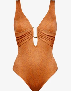 Glance Banded Swimsuit - Metallic Apricot