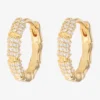 Gold Bamboo Hoop Earrings - Small