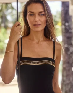 Golden Code Bandeau Swimsuit - Black Gold