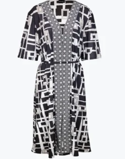 Graphic Frame Kaftan - Black White