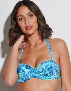 Haiti Twist Bandeau Bikini Top - Turquoise