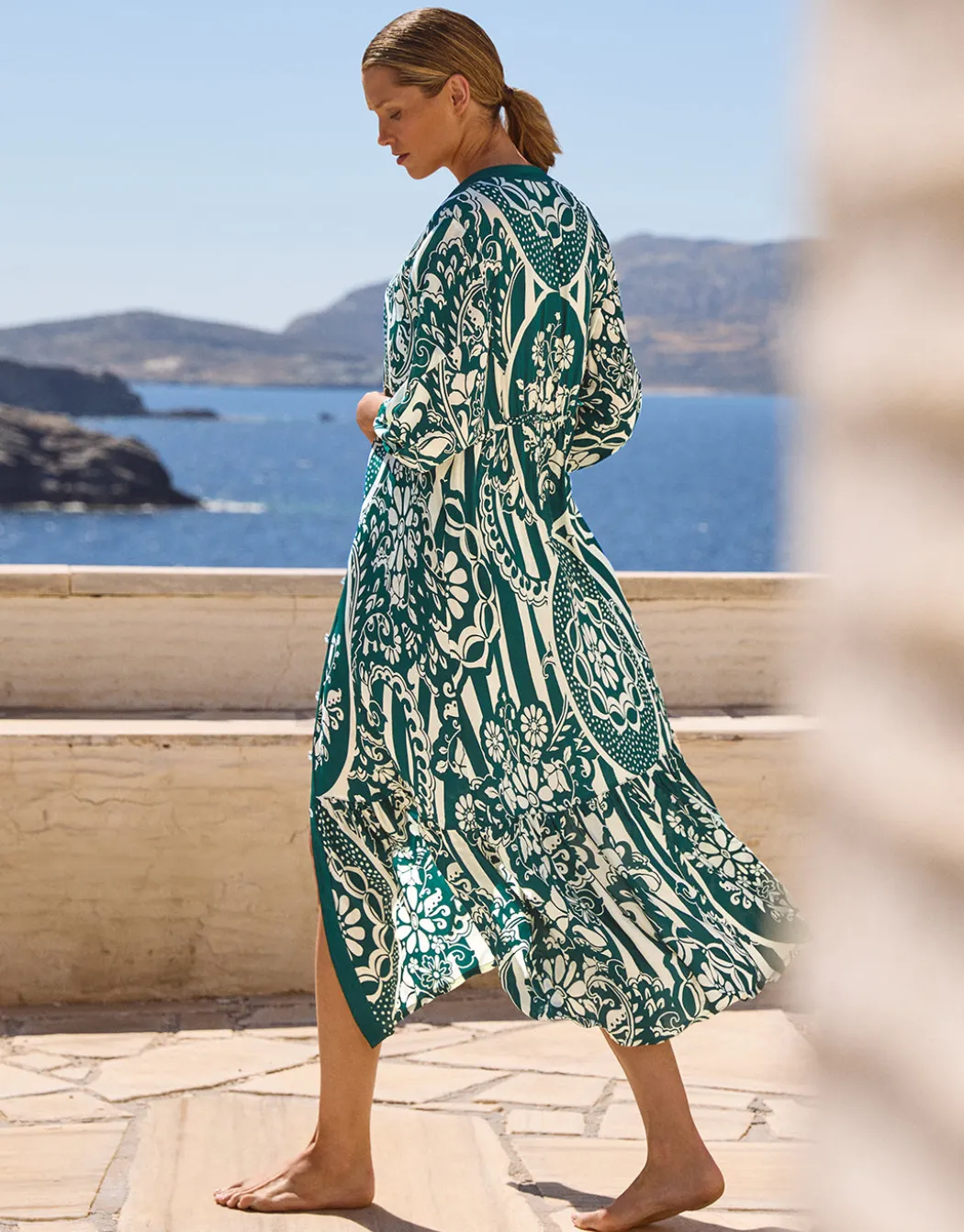 Halcyon Dress - Cream Teal