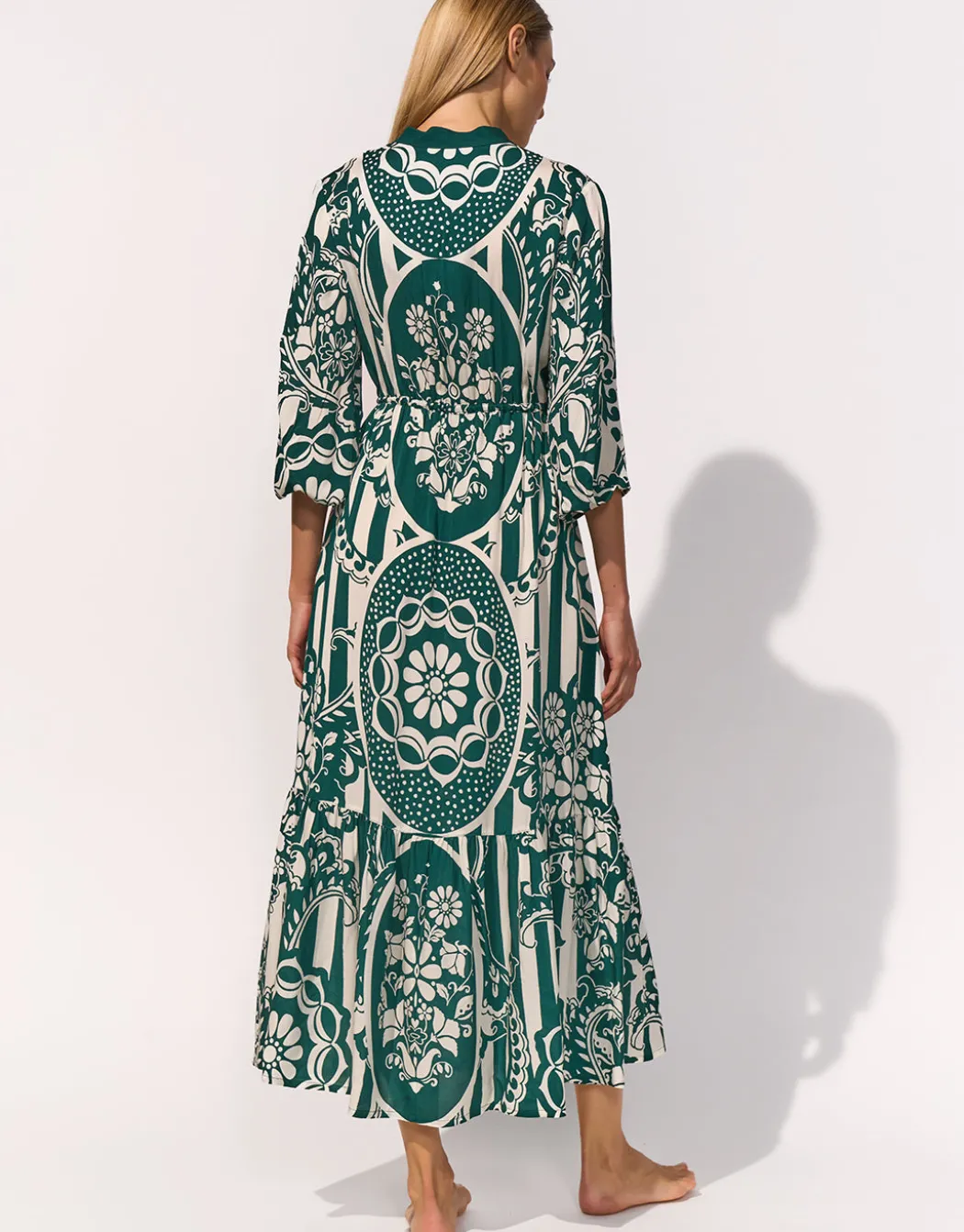 Halcyon Dress - Cream Teal