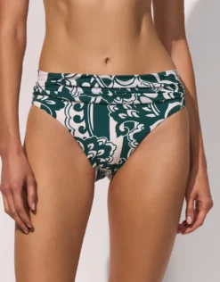 Halcyon High Leg Bikini Pant - Cream Teal