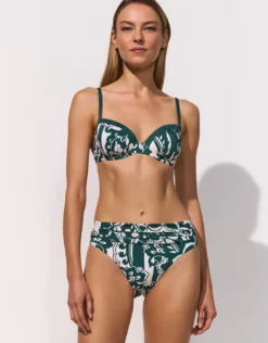 Halcyon High Leg Bikini Pant - Cream Teal