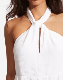 Halter Neck Dress - White
